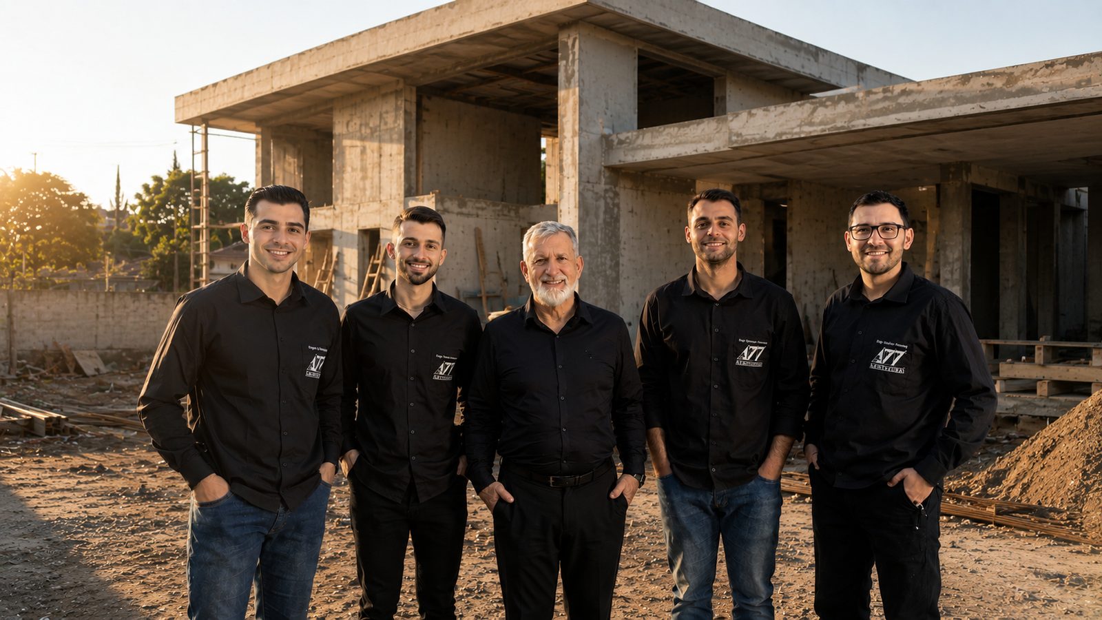 Sócios fundadores da 177 em obra